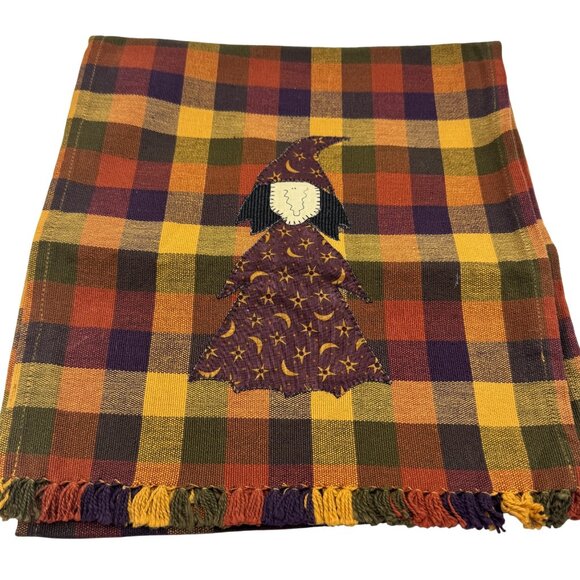 Autumn Plaid Witch Decorative Hand Towel and Table Runner - Picture 1 of 5